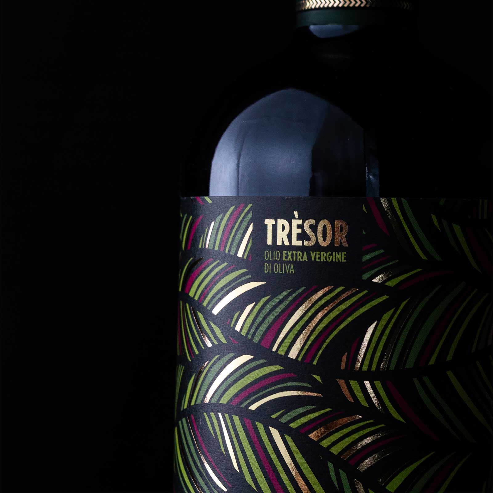 etichetta lamina tresor olio extravergine di oliva